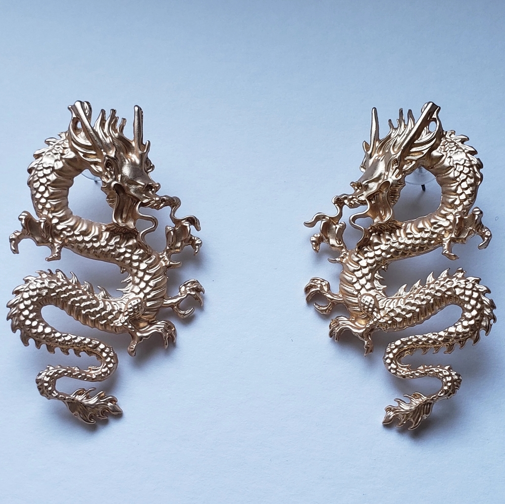 Mystic Dragon Statement Earrings - Picture 6 of 8
